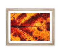 Leaf In The Autumn Painting Modern Art Framed Print | A4 Oak Framed Wall Art | Ready to Hang | Modern Floral Picture | Living Room Bedroom Lounge Office