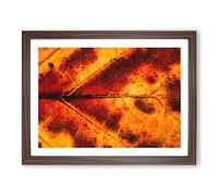 Leaf In The Autumn Painting Modern Art Framed Print | A4 Walnut Framed Wall Art | Ready to Hang | Modern Floral Picture | Living Room Bedroom Lounge Office