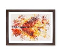 Leaf in The Autumn Watercolour Framed Print | A2 Walnut Framed Wall Art | Ready to Hang | Modern Floral Picture | Living Room Bedroom Lounge Office