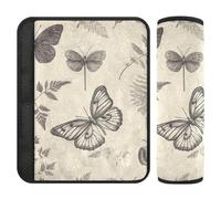 Leaf Insect Butterfly Brown Retro 2 Pack Cute Seatbelt Cover Release Stress to Your Neck and Shoulders for Truck funda para cinturón de carro