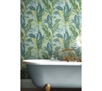 Leaf It Out Tropical Leaf Wallpaper Envy Green One Size