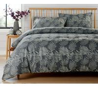 Leaf Jacquard Duvet Set In Charcoal - King