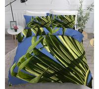 Leaf Junior/Cot Size Duvet Cover Sets, Plants Microfiber Bedding Sets King Size Ultrasoft Hypoallergenic Quilt Cover With Zipper Closure and 2 Pillowcases 40x60cm