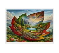 Leaf Landscape 1000 Pieces Mini Jigsaw Puzzle for Adults | 38x26cm Cardboard, Living Room Decor, Durable Structure, Birthday Gift, Mind Relaxation