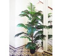 Leaf Large Artificial Palm Tree 140cm Areca Palm Extra Tall Realistic Leaves Potted Botanik in Green Leaf Green