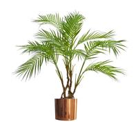 Leaf Large Artificial Palm Tree Natural Areca 90Cm 3Ft Copper Planter Realistic Botanik
