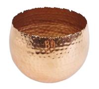 Leaf Large Curved Edge Hammered Metal Bowl, Copper, 22 x 17 cm