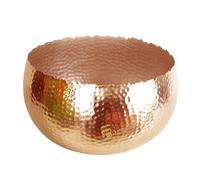 Leaf Large Curved Edge Hammered Metal Bowl, Copper, 32 x 20 cm