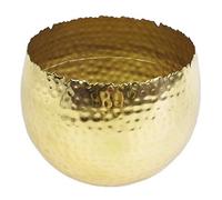 Leaf Large Curved Edge Hammered Metal Bowl, Gold, 22 x 17 cm