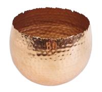 Leaf Large Curved Edge Hammered Metal Planter 17cm Botanik in Copper Leaf Copper