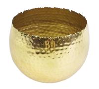 Leaf Large Metal Planter 22 x 17cm Hammered Gold Colour - Curvy Edge