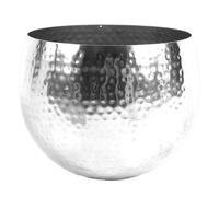Leaf Large Metal Planter 22 x 18cm Hammered Silver Colour - Straight Edge Leaf Silver One Size