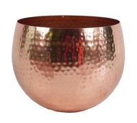 Leaf Large Metal Planter Straight Edge Hammered Metal Planter 18cm Botanik in Copper Leaf Copper