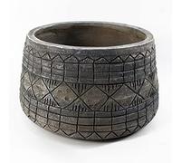 Leaf 22cm X 37cm Large Grey Gliese Embossed Planter, Grey