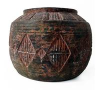 Cement Plant Pot Planter 27cm Black, Brown x 36cm Aztec Diamond Indoor Home