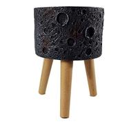 Leaf Large Planters Plant Pots, Fibreglass, 35cm Lunar Black