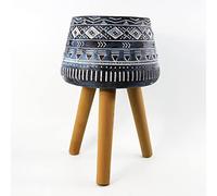 Leaf Large Planters Plant Pots, Fibreglass, 44cm Aztec Blue