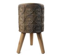 Leaf Large Planters Plant Pots Zandi Flowers fibreglass composite 40cm x 21.5cm Botanik in Dark Brown | Size: 40 cm x 21.5 cm Leaf Dark Brown 40 cm x 21.5 cm