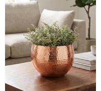 Leaf Large Straight Edge Hammered Metal Bowl, Copper, 22 x 18 cm, LEAF-7302B