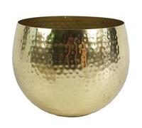 Leaf LEAF-7199 Large Metal Planter Hammered Brass Gold Colour-Straight Edge, 22cm x 18cm