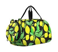Leaf Lemon Yellow Kids Travel Duffel Bag for Boys Girls Overnight Weekend Tote Bag with Shoes Compartment for Sleepover Trip Beach