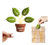 Leaf Magnetic Clip, Potted Plant Shaped Fridge Magnets, Multi-Purpose Sealing Clips for Snack Bags, Decorative Refrigerator Clips for Kitchen Home Office (Green)