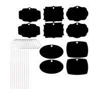 Leaf Marker Labels - Pack of 10 Stake Labels, 7.87 Inch Windproof Seedling Labels with Metal Stakes, Sprout Guide Labels in Black, Plant Label for Garden Outdoor Greenhouse Farmers