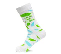 Leaf Me Alone, Fancy Colorful Cotton Comfy Novelty Funny Dress Socks Unisex, MOOD Patterned Cool Design Gift, Women's 5.5-9.5, Men's 4.5-7.5, Unisex 36-40