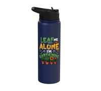 Leaf Me Alone I’m Gardening Funny Gardening Pun Stainless Steel Insulated Water Bottle