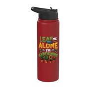 Leaf Me Alone I’m Gardening Funny Gardening Pun Stainless Steel Insulated Water Bottle