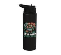 Leaf Me Alone I'm Gardening Funny Gardener Stainless Steel Insulated Water Bottle