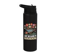 Leaf Me Alone I'm Gardening Funny Gardener Stainless Steel Insulated Water Bottle
