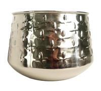 Leaf Metal Decorative Planter, Silver, 18