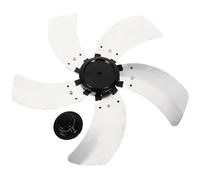 Leaf Metal Fan Blades Replacement for Standing Pedestal Electric Fans | Silver Finish, Polished Edges, Smooth Surface, Tool-free Attachment, Includes Nut Cover, Supports Quieter Cooling in Offices