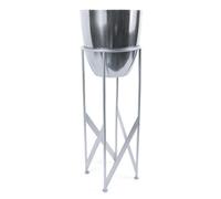Leaf Metal Plant Stand Planter Silver 55Cm Tall Design Premium Plant Pots Planters Botanik