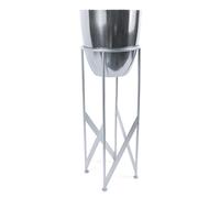 Leaf Metal Plant Stand Planter Silver 55cm Tall Design Premium Plant Pots Planters Botanik Leaf Silver