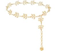 Leaf Metal Waist Chain for Women, Adjustable Alloy Belt 120cm | Decorative Chain, For Dresses & Skirts, Party Outfit, Fashion Belt, Alloy Material