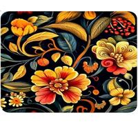 Leaf Mouse Mat 21 x 26 cm, Gaming Mouse Pad, Improves Speed and Accuracy, Mini Mousepad Flowers (3), Anti-Slip Rubber Waterproof Desk Mat with Smooth Cloth Surface, For Travel Office Laptop qw-480