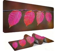 Leaf Mouse Pad 1000x500mm, Gaming Accessories Mouse Mat - Mousepad with Non-Slip Base and Stitched Edge Compatible with Laser and Optical Mice Table Pad for Gaming Office Work Gifts Men, Red j0zj-302