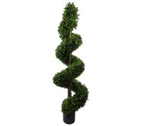 Leaf Outdoor Artificial Topiary Tree 150cm Sprial Buxus UV Resistant Botanik in Green Leaf Green