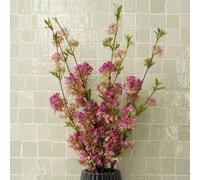 Leaf Pack of 6 x 100cm Artificial Pink Blossom Spray Stem Premium | Size: 6 x 100 cm Leaf Pink 6 x 100 cm