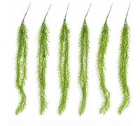 Leaf Pack Of 6 X 100Cm Artificial Trailing Rhipsalis Style Hanging Plant - Light Green Tips