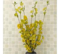 Leaf Pack of 6 x 100cm Artificial Yellow Blossom Spray Stem Premium | Size: 6 x 100 cm Leaf Yellow 6 x 100 cm