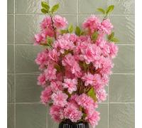 Leaf Pack of 6 x 100cm Pink Artificial Blossom Stem Premium | Size: 6 x 100 cm Leaf Pink 6 x 100 cm