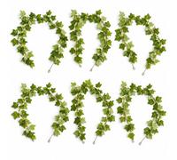 Leaf Pack Of 6 X 160Cm Artificial Garland Hanging Plant Faux Foliage Green