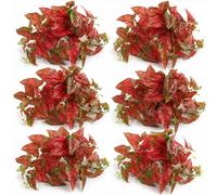 Leaf Pack Of 6 X 30Cm Artificial Trailing Red Caladium Premium
