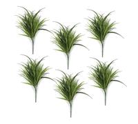 Leaf Pack of 6 x 30cm Fire Resistant Artificial Grass Stem - 30cm - 30cm - Green
