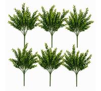 Leaf Pack Of 6 X 32Cm Artificial Boxwood Foliage Spray Stem Faux Green Bush