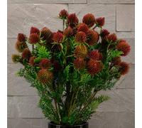 Leaf Pack of 6 x 55cm Craspedia Stem Red Artificial Premium | Size: 6 x 55 cm Leaf Red 6 x 55 cm