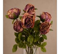Leaf Pack Of 6 X 70Cm Artificial Dark Pink Rose